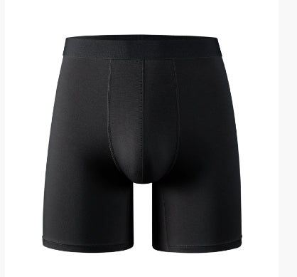 Men's Breathable Bamboo Fiber Boxing Underwear - Pure Color Comfort for Every Day