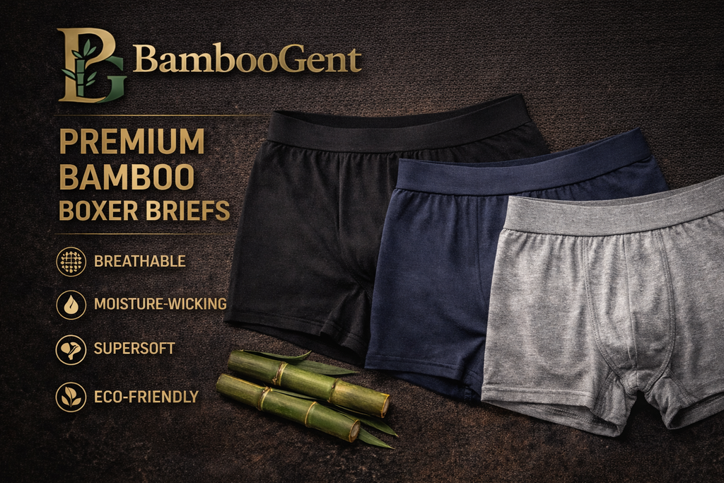 Men's Breathable Bamboo Fiber Boxing Underwear - Pure Color Comfort for Every Day